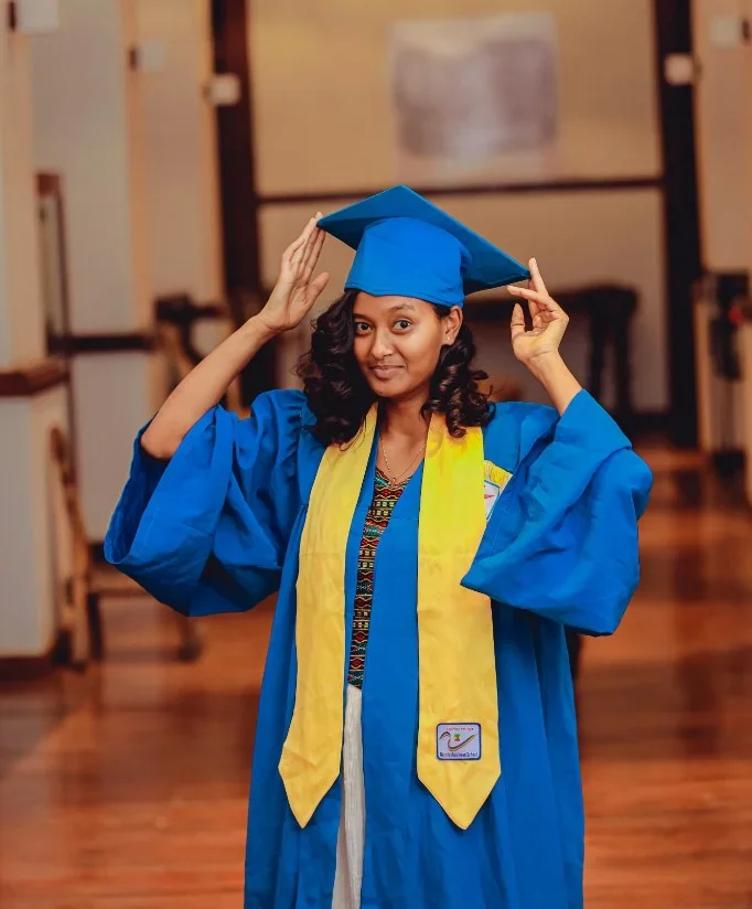 Solyana Tewelde in graduation attire